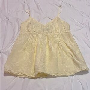 GAP Cream Lace-Trim Spaghetti Strap Tank